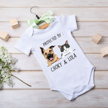 Load image into Gallery viewer, Custom Protected By Pets Baby Bodysuit
