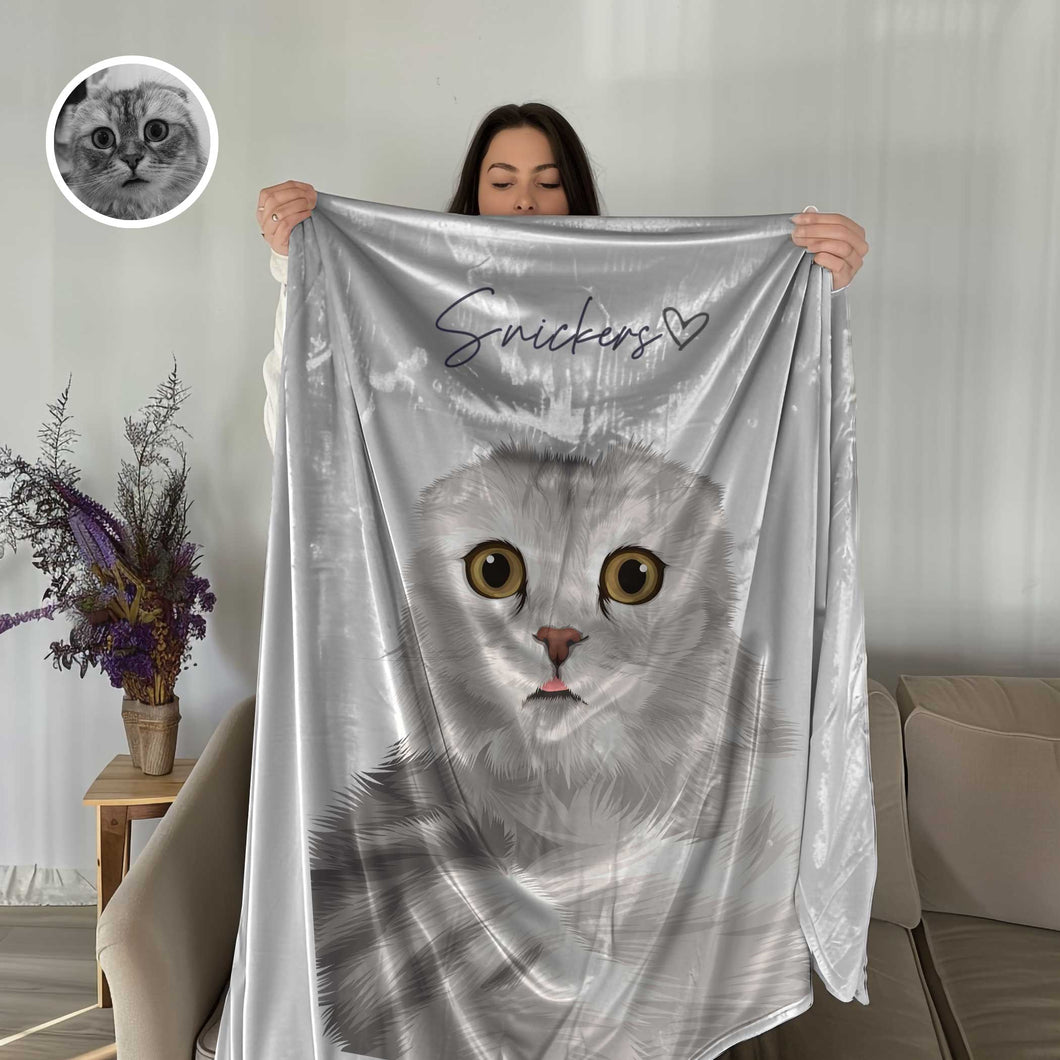 Custom Cat Heart Blanket