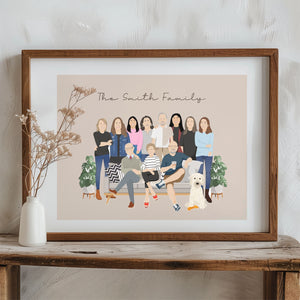 Custom Family Reunion Illustration