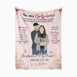 To My Girlfriend I Love You Blanket Personalized