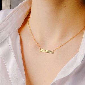 Personalized Fingerprint Bar Necklace Gift