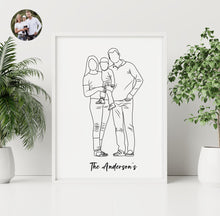 Load image into Gallery viewer, Custom Line Art Family Portrait
