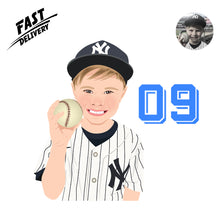 Load image into Gallery viewer, Custom Baseball Number Portraits - Digital | Printable Art
