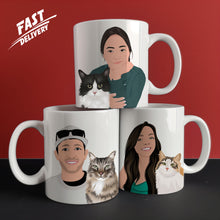 Load image into Gallery viewer, Custom Multiple Photo Cat &amp; Owner Mug
