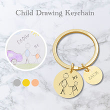 Load image into Gallery viewer, Custom Child Drawing Keychain
