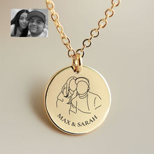 Load image into Gallery viewer, Custom Couples Line Art Necklace
