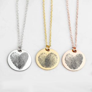 Custom Double Fingerprint Necklace Gift