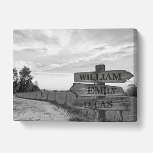 Custom Multiple Names Farm Canvas