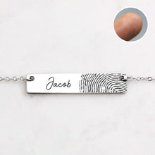 Load image into Gallery viewer, Horizontal Fingerprint Bar Necklace
