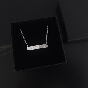 Horizontal Fingerprint Bar Necklace