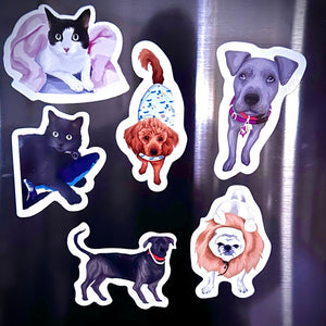 Custom Pet Portrait Magnets