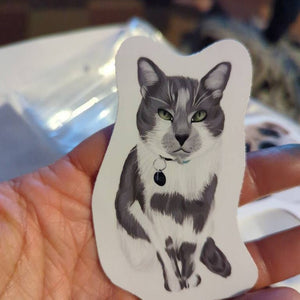 Custom Cat Portrait Stickers