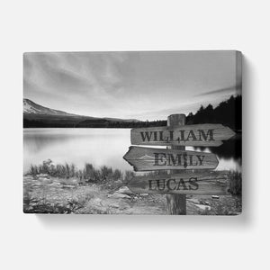 Custom Multiple Names Mountain Canvas