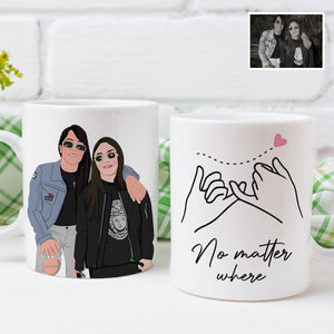 Custom No Matter Where Friends Mug