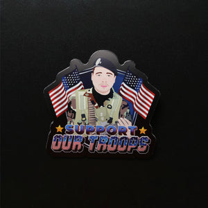 Support Our Troops USA Sticker Personalized