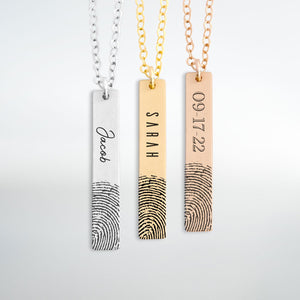 Personalized Fingerprint Necklace Gift