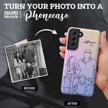 Load image into Gallery viewer, Custom Family Line Art Phone Case - Pastels
