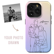 Load image into Gallery viewer, Custom Family Line Art Phone Case - Pastels
