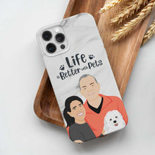 Load image into Gallery viewer, Life is Better with Pets Phone Case - Marble Print
