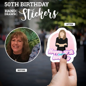 Custom 50th Birthday Stickers