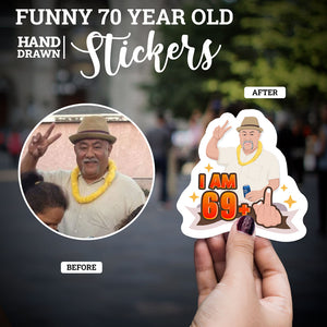 Custom 70 Year Old Birthday Stickers
