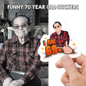 Custom 70 Year Old Birthday Stickers