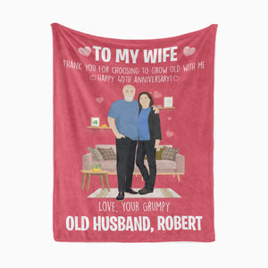 Anniversary throw blanket 40 years gift