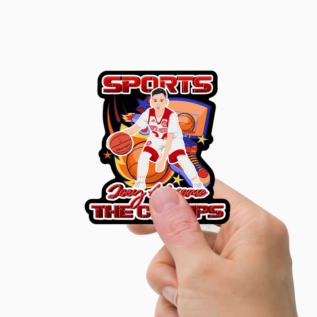 Basketball School Sports Sticker Personalized