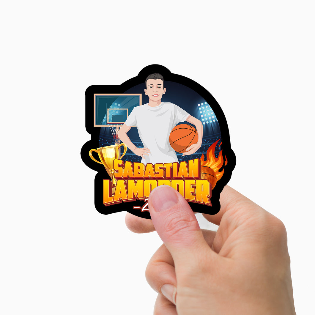 Basketball Sports Portrait Sticker Personalized