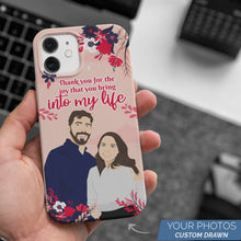 Load image into Gallery viewer, Personalized Custom Drawn Thank you for the Love Phone Cases with Photos
