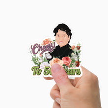 Load image into Gallery viewer, Cheers to 50 Years Sticker Personalized
