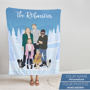 Personalized Christmas Blankets Family Name Family Name