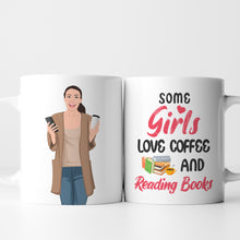 Load image into Gallery viewer, Coffee and Book Lover Mug Stickers Personalized
