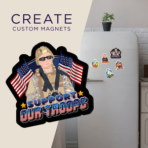 Create your own Custom Magnets Support Our Troops USA with High Quality