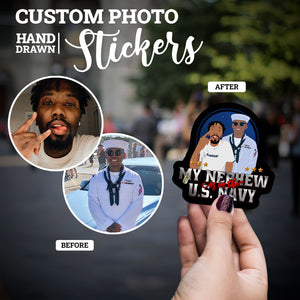 Create your own Custom Stickers for Custom my nephew is in the navy