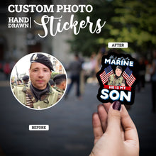 Load image into Gallery viewer, Create your own Custom Stickers for Custom my son is a marine 
