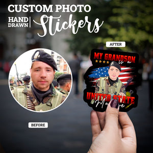 Create your own Custom Stickers for Marine Grandson