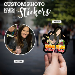 Create your own Custom Stickers for Mom and Wine