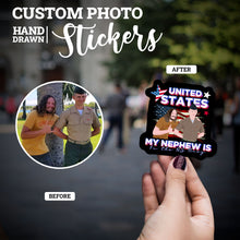 Load image into Gallery viewer, Create your own Custom Stickers for My nephew is in the navy custom 
