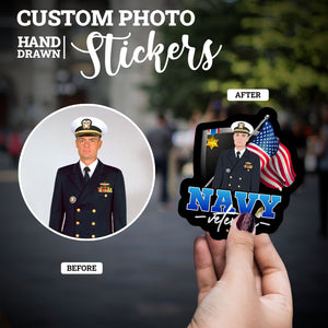 Create your own Custom Stickers for Navy Veteran 
