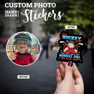 Create your own Custom Stickers for daughter hockey