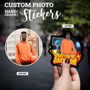 Create your own Custom Stickers Basketball Sports Portrait with High Quality