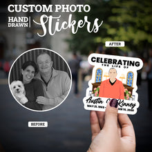 Load image into Gallery viewer, Create your own Custom Stickers for Celebrating the Life of Name
