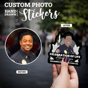 Create your own Custom Stickers for Celebration of Life Police Memorial