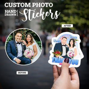 Create your own Custom Stickers for Couples Wedding Thank You