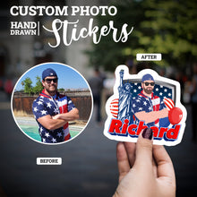 Load image into Gallery viewer, Create your own Custom Stickers for Patriotic Name
