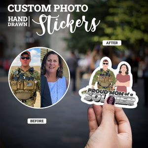 Create your own Custom Stickers for Proud Mom of A Soldier