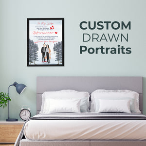 Custom Drawings From Photos To My Wife Frame Personalized