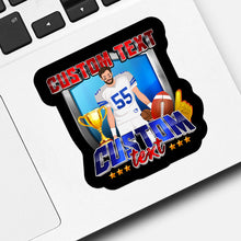 Load image into Gallery viewer, Custom Football Team &amp; Name Sticker designs customize for a personal touch
