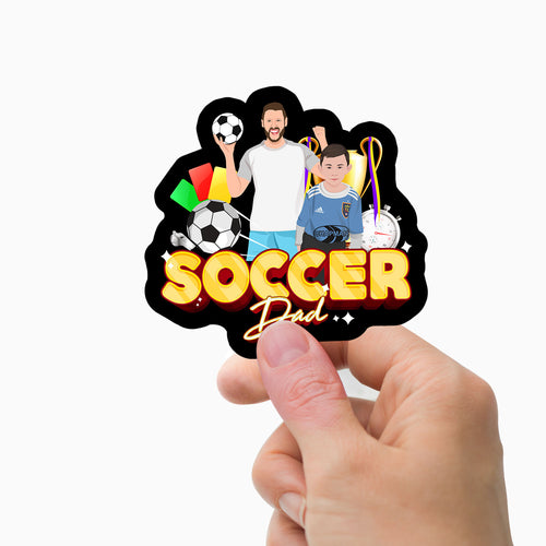 Custom Soccer Dad  Stickers Personalized